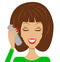 Business woman emotionally speak by phone