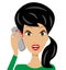 Business woman emotionally speak by phone