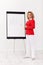 Business woman with flipchart presentation