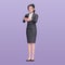 Business woman in formal suit Typing Message on mobile phone