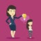 Business woman giving idea bulb to her partner.