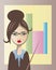 Business woman in glasses vector illustration