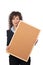 Business woman holding the corkboard