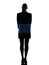 Business woman holding folders files standing silhouette
