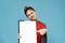 Business woman with jacket folder in hand work presentation