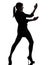 Business woman karate self defense silhouette