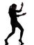 Business woman karate self defense silhouette