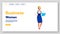 Business woman landing page vector template