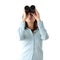 Business woman looking through binocular