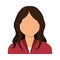 Business woman profile with red blouse cartoon.