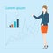 Business woman showing graph of successful finance or company gr