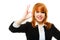 Business woman showing ok sign