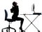 Business woman sitting backache pain silhouette