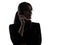 Business woman telephone silhouette