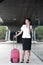 Business woman travel luggage