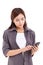 Business woman using, texting with smartphone