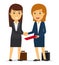 Business women shaking hands