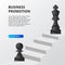 Business worker promotion concept. business strategy, planning, tactical, for success. illustration of chess and pawn to be king