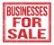 BUSINESSES FOR SALE, text on red grungy stamp sign