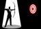 Businessman aiming a red target with arrow