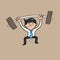 Businessman attempt weight lifting