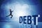 The businessman avoiding debt burden in business concept
