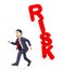 Businessman Avoiding Risk Indicates Unsteady Danger And Problems