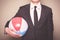 Businessman with beach ball