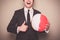 Businessman with beach ball