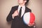 Businessman with beach ball