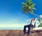 Businessman Beach Relaxation Getting Away From It All Concept