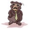 Businessman Bear In Glasses Color Illustration Design
