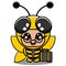 Businessman bee animal mascot costume