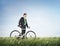 Businessman Bike Green Business Relaxation Concept