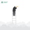 Businessman binoculars on the ladder with cloud in the sky on white background illustration vector. Business concept.