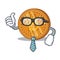 Businessman bitcoin coin character cartoon