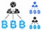 Businessman Bitcoin expences Composition Icon of Circles