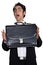 Businessman with black leathern case.