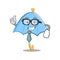 Businessman blue umbrella character cartoon