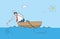 The businessman in the boat saves his friend who drowned in the sea