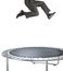 Businessman bouncing on a trampoline on white