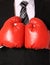 Businessman with boxing gloves