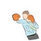 Businessman in boxing gloves hits the target. concept of struggle in business. vector illustration.