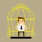 Businessman break the cage