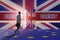 The businessman in brexit concept - uk leaving eu