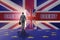 The businessman in brexit concept - uk leaving eu