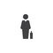 Businessman and briefcase vector icon