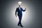 The businessman in bright idea concept with lightbulb head