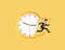 Businessman broke the clock. Concept business vector illustration