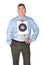 Businessman with bulls eye target on shirt